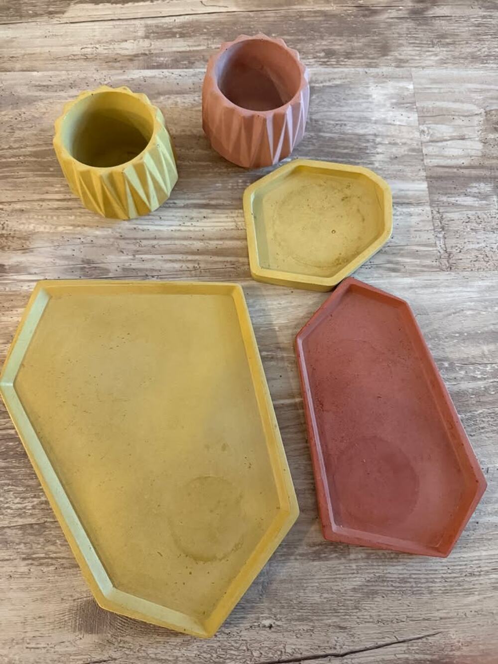 Handmade Concrete Planters and Trays
